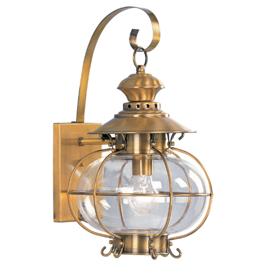 Livex Lighting 2222-22 Harbor Outdoor Wall Lantern in Flemish Brass 